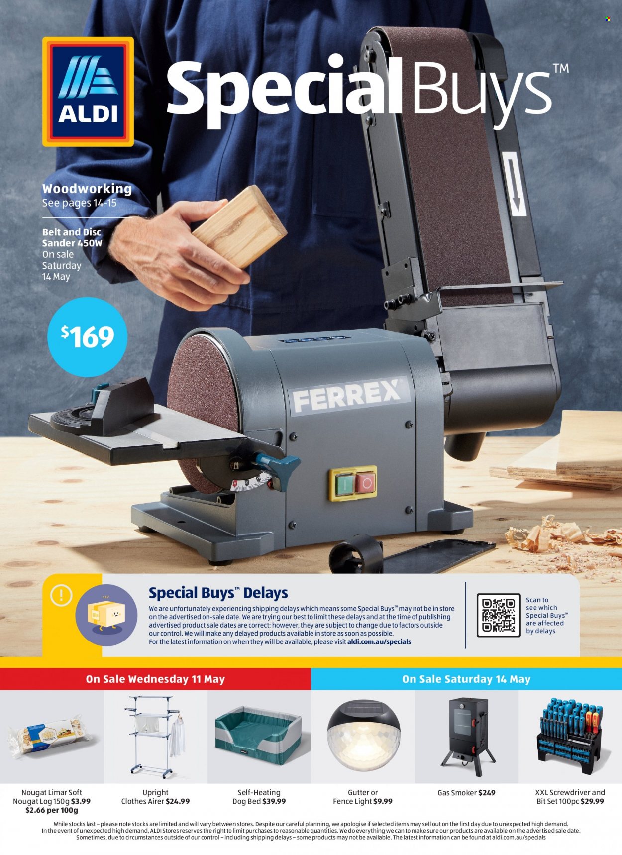 ALDI Catalogue - 12 May 2022 - 18 May 2022 - Sales products - nougat, airer, dog bed, belt, screwdriver, smoker. Page 1.