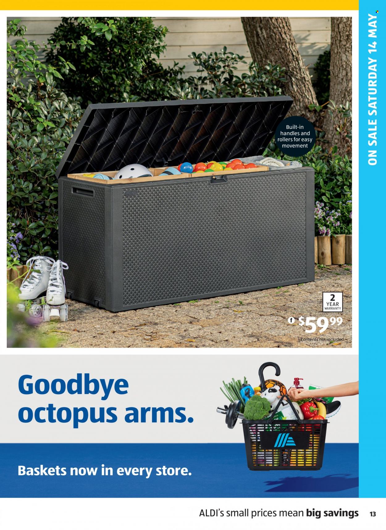 ALDI Catalogue - 12 May 2022 - 18 May 2022 - Sales products - octopus, basket. Page 13.