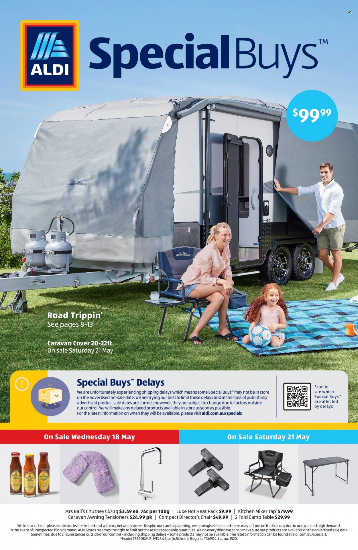 ALDI Catalogue - 19 May 2022 - 25 May 2022 - Sales products - table, caravan cover, chair. Page 1.