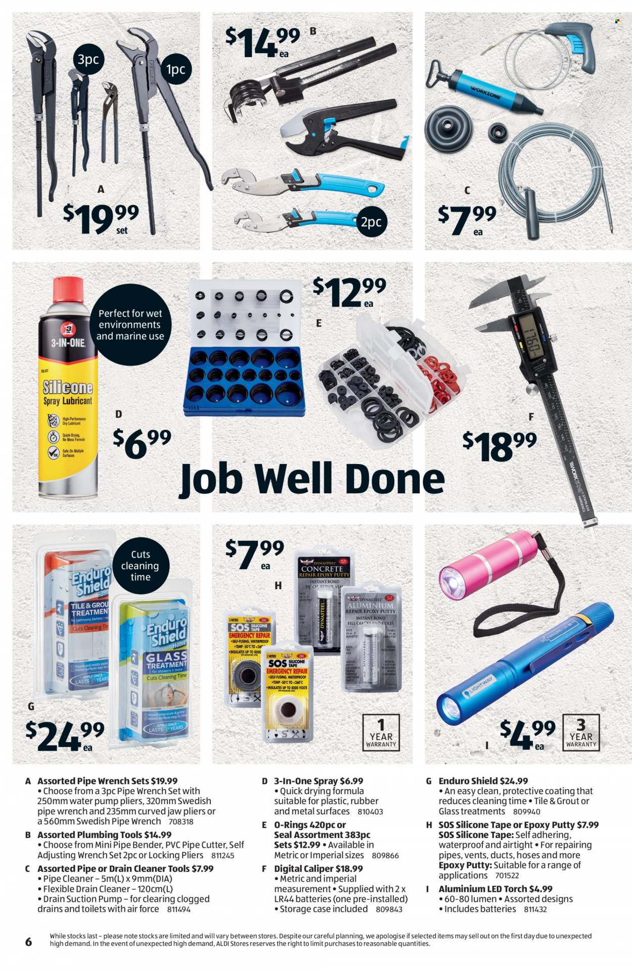 ALDI Catalogue - 19 May 2022 - 25 May 2022 - Sales products - cleaner, eraser, cutter, pliers, wrench set, o-rings, torch. Page 6.