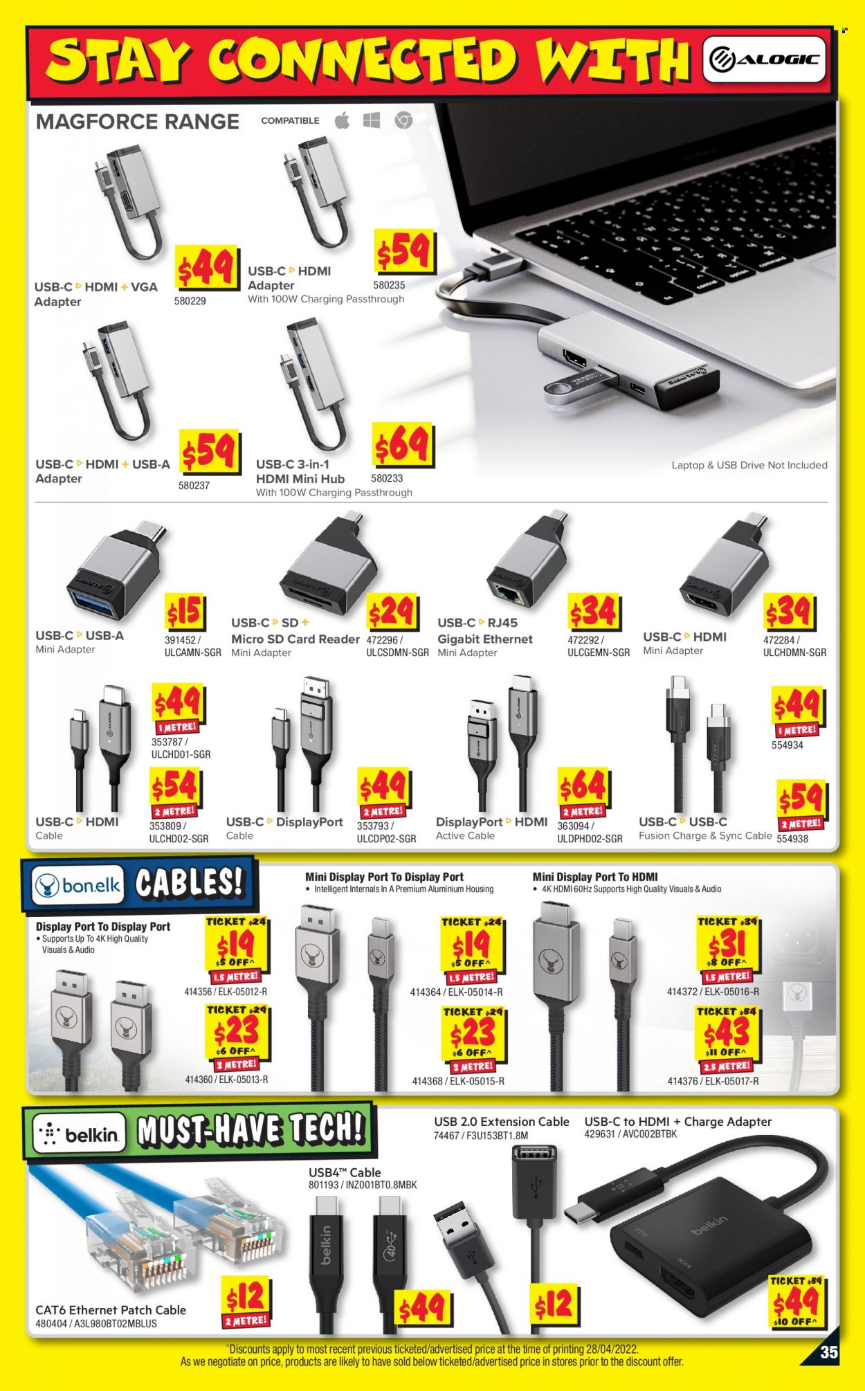 JB Hi-Fi Catalogue - 12 May 2022 - 25 May 2022 - Sales products - memory card, laptop, adapter. Page 35.