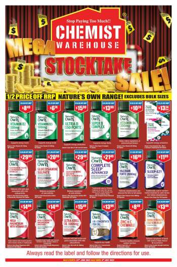 Chemist Warehouse catalogue - Mega Stocktake Sale!