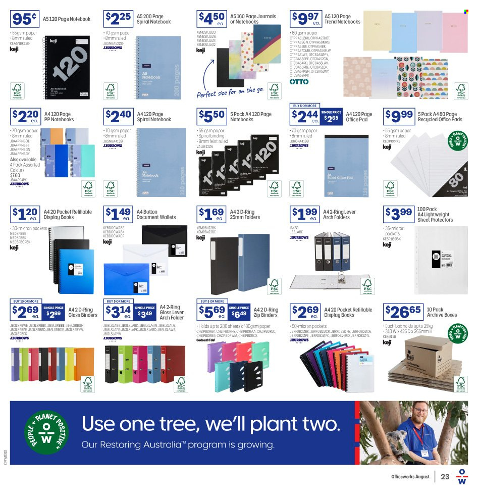 Officeworks catalogue  - 4.8.2022 - 18.8.2022. Page 23.