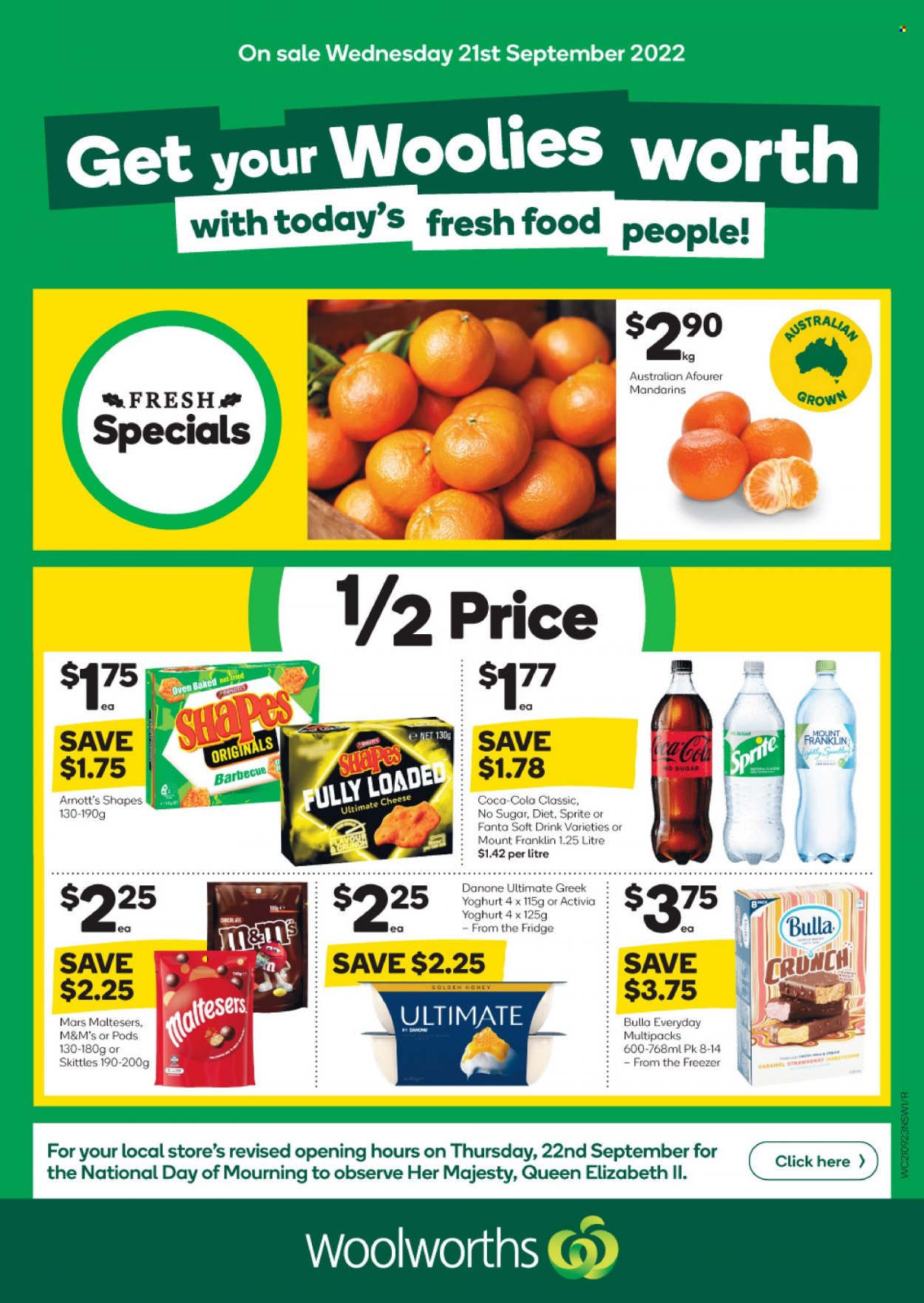 Woolworths catalogue  - 21.9.2022 - 27.9.2022. Page 1.