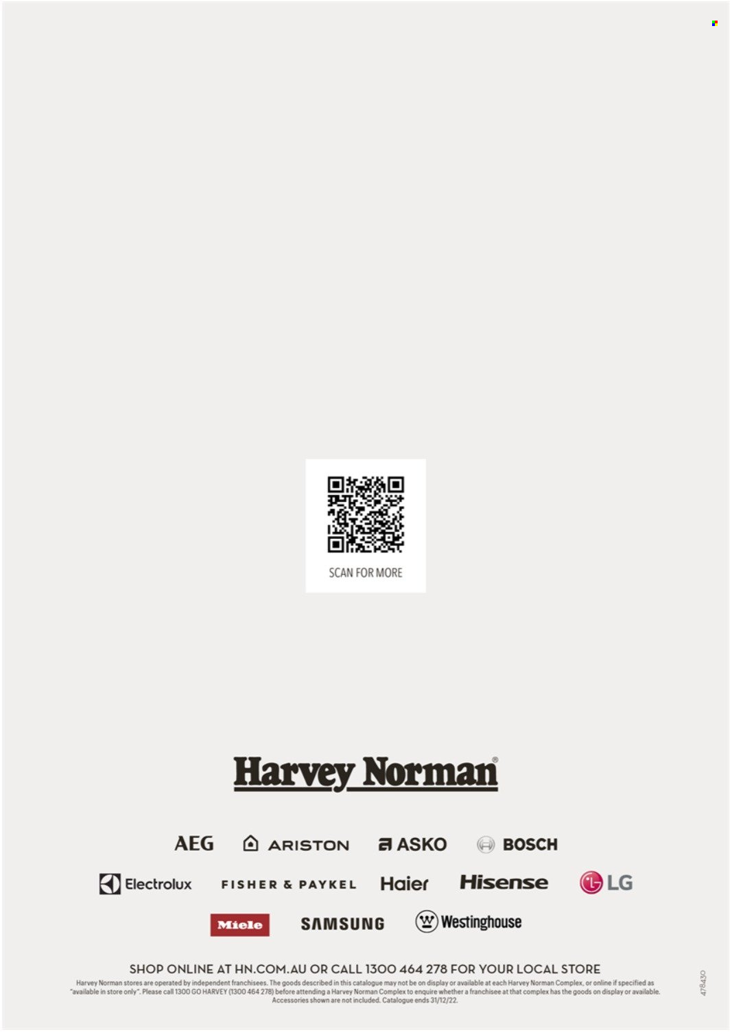 Harvey Norman catalogue  - 6.10.2022 - 31.12.2022. Page 16.