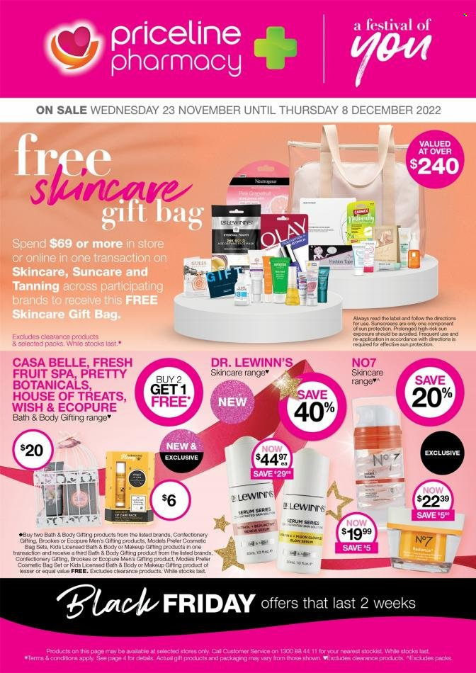 Priceline Pharmacy catalogue  - 23.11.2022 - 8.12.2022. Page 1.
