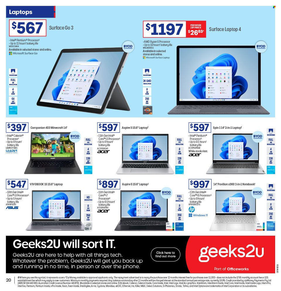 Officeworks catalogue  - 19.1.2023 - 2.2.2023. Page 20.