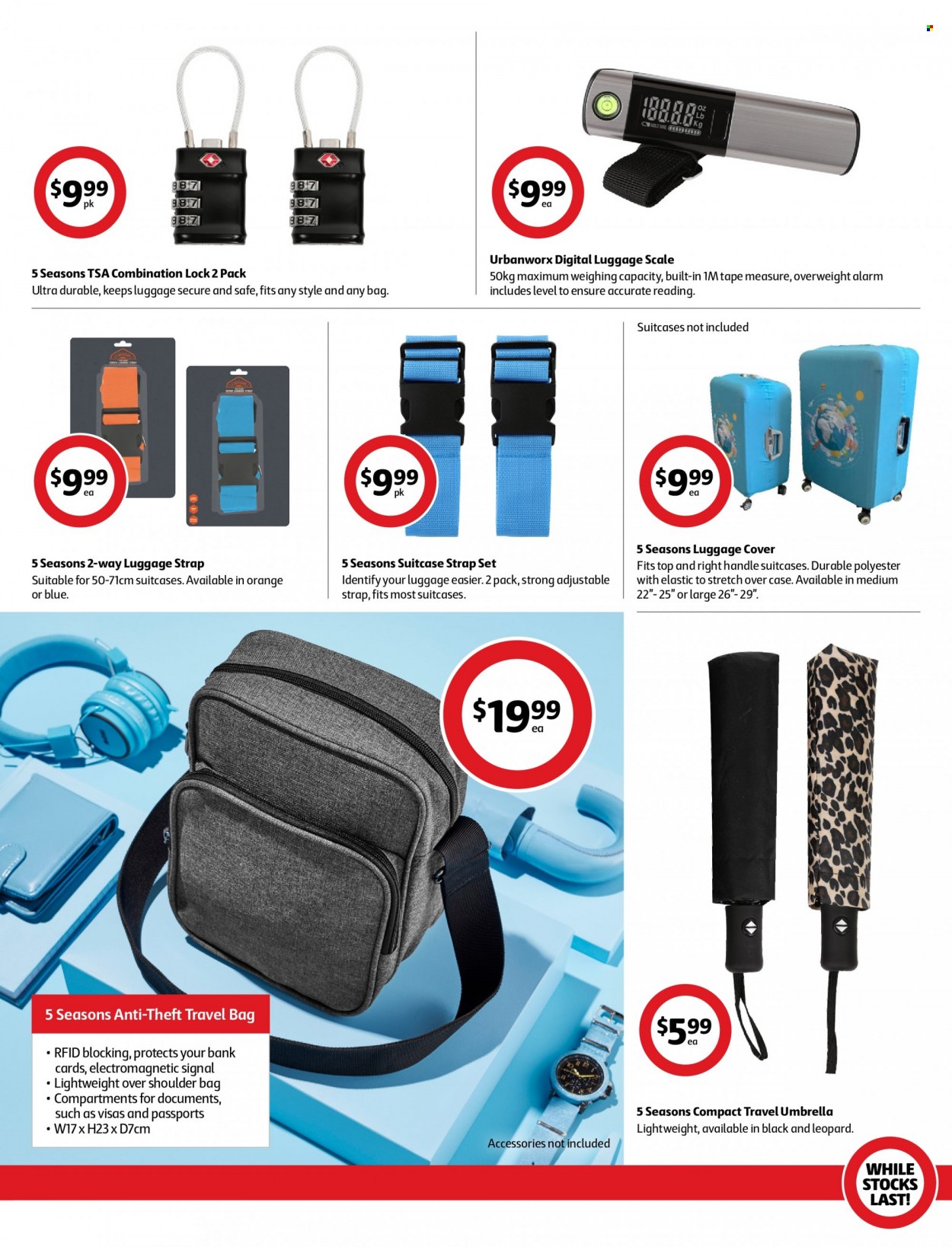 Coles Catalogue - 26 May 2023 - 1 Jun 2023 - Sales products - scale, orange, Signal, bag, luggage scale, safe, umbrella. Page 3.