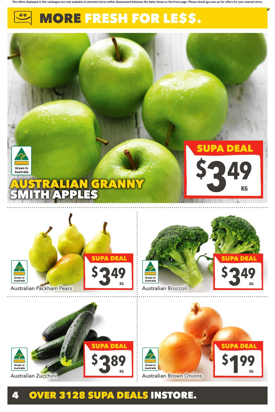 SUPA VALU Catalogue - 24 May 2023 - 30 May 2023 - Sales products - broccoli, zucchini squash, onion, pears, apples, Granny Smith apple. Page 5.