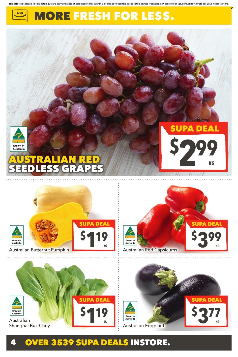 SUPA VALU Catalogue - 24 May 2023 - 30 May 2023 - Sales products - butternut squash, pumpkin, eggplant, capsicum, grapes, seedless grapes. Page 5.