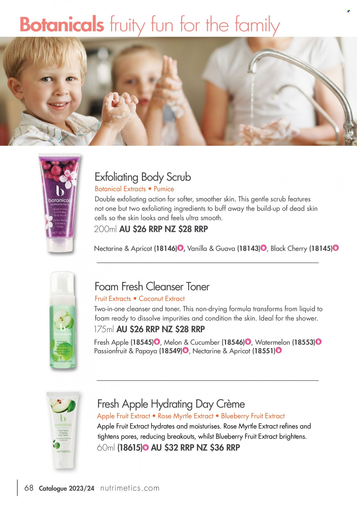 thumbnail - Nutrimetics Catalogue - Sales products - cleanser, toner, Nutrimetics, body scrub. Page 68.
