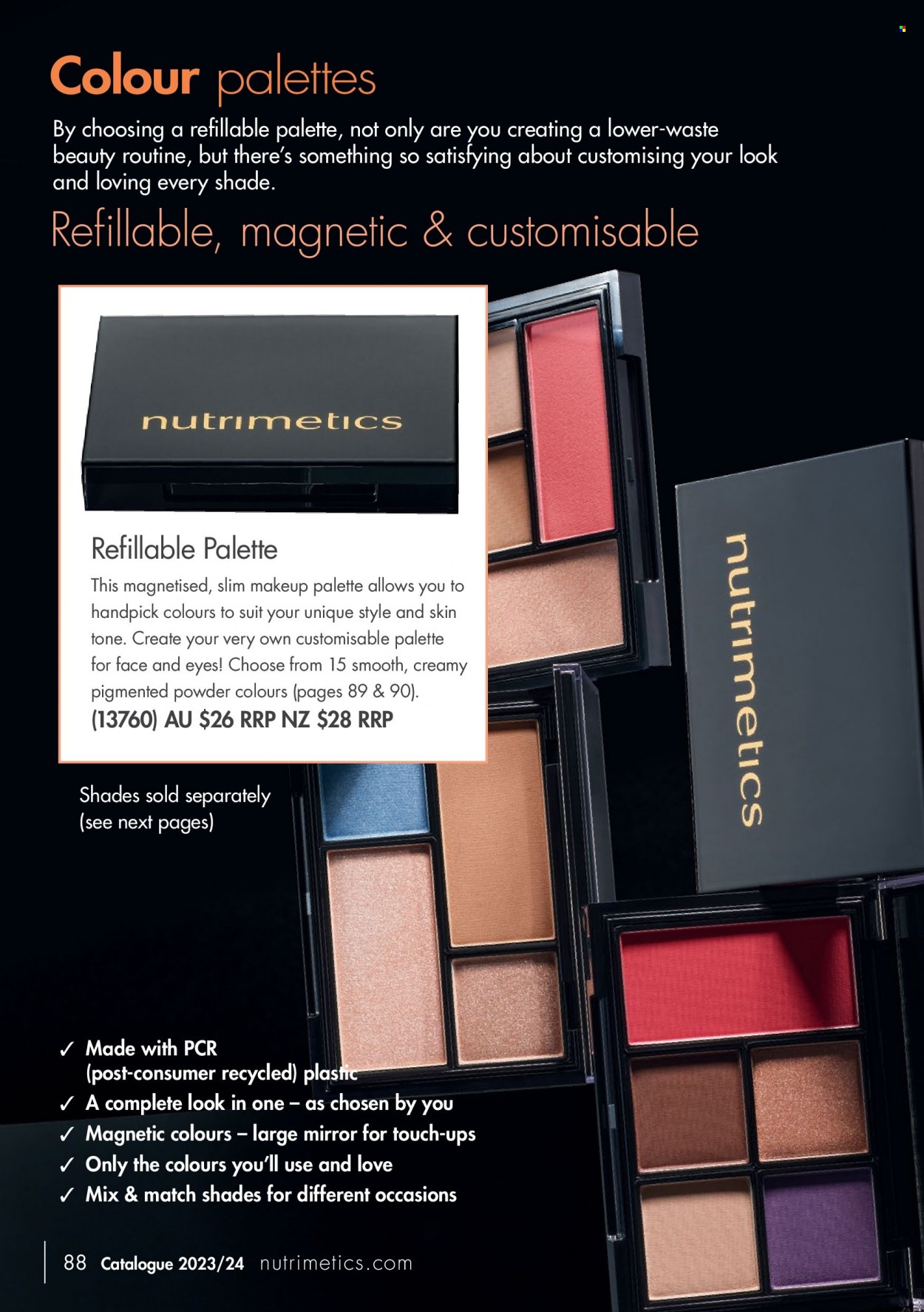 thumbnail - Nutrimetics Catalogue - Sales products - Nutrimetics, Palette, makeup, shades. Page 88.