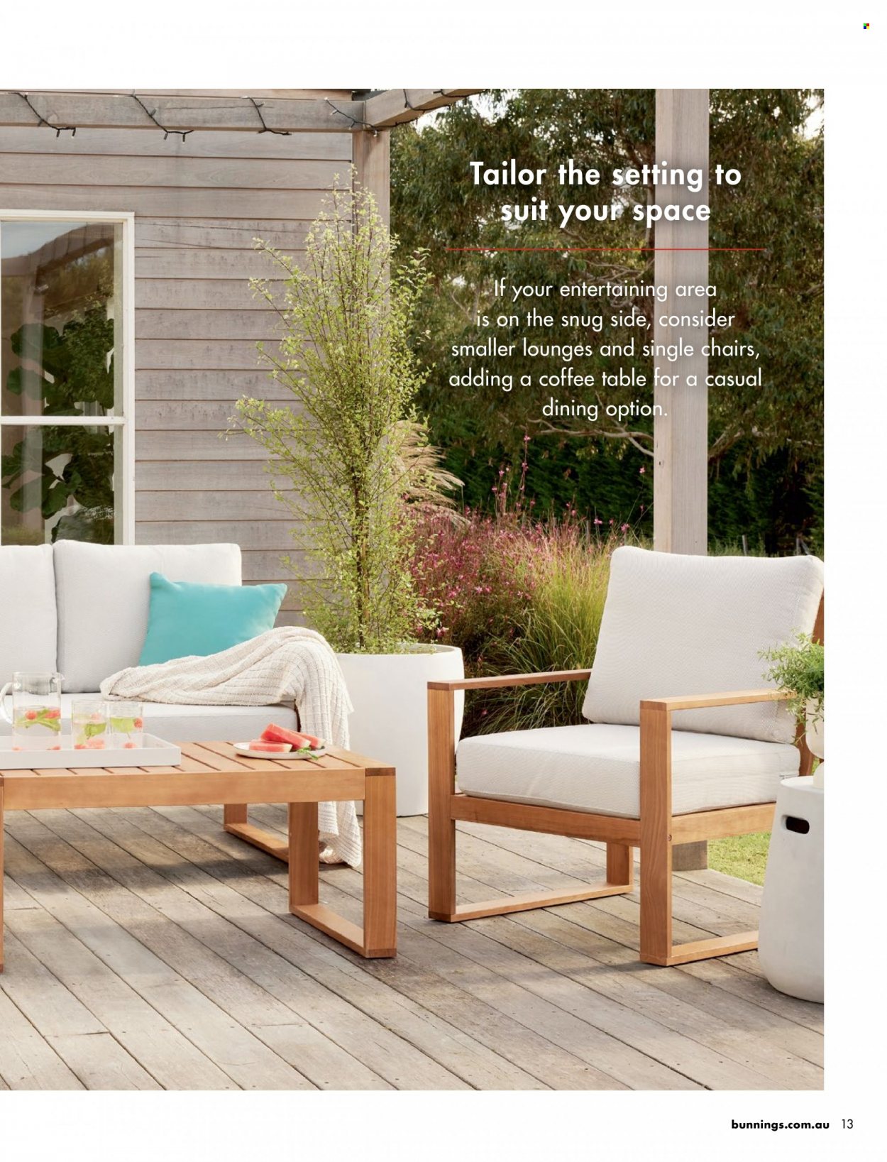 thumbnail - Bunnings Warehouse Catalogue - Sales products - table, chair, coffee table. Page 13.