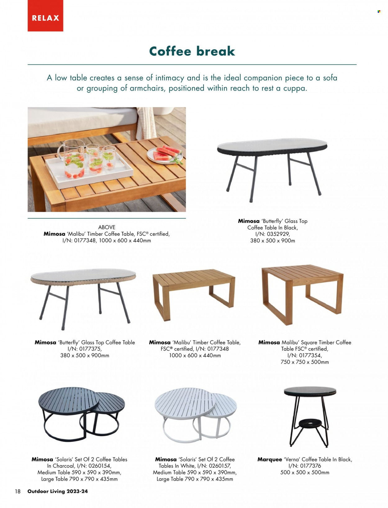 thumbnail - Bunnings Warehouse Catalogue - Sales products - table, arm chair, sofa, coffee table. Page 18.