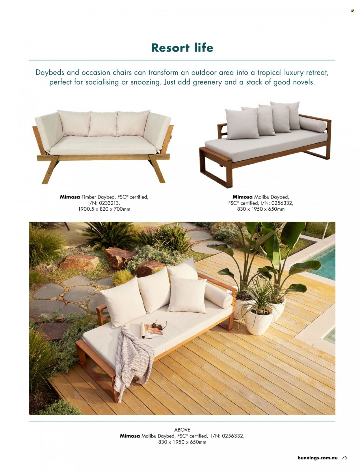 thumbnail - Bunnings Warehouse Catalogue - Sales products - chair, daybed. Page 75.