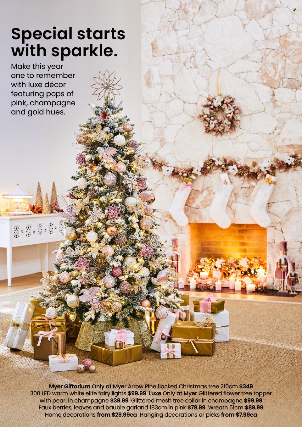 thumbnail - Myer Catalogue - 1 Nov 2023 - 24 Dec 2023 - Sales products - bauble, tree topper, wreath, christmas tree, garland. Page 10.