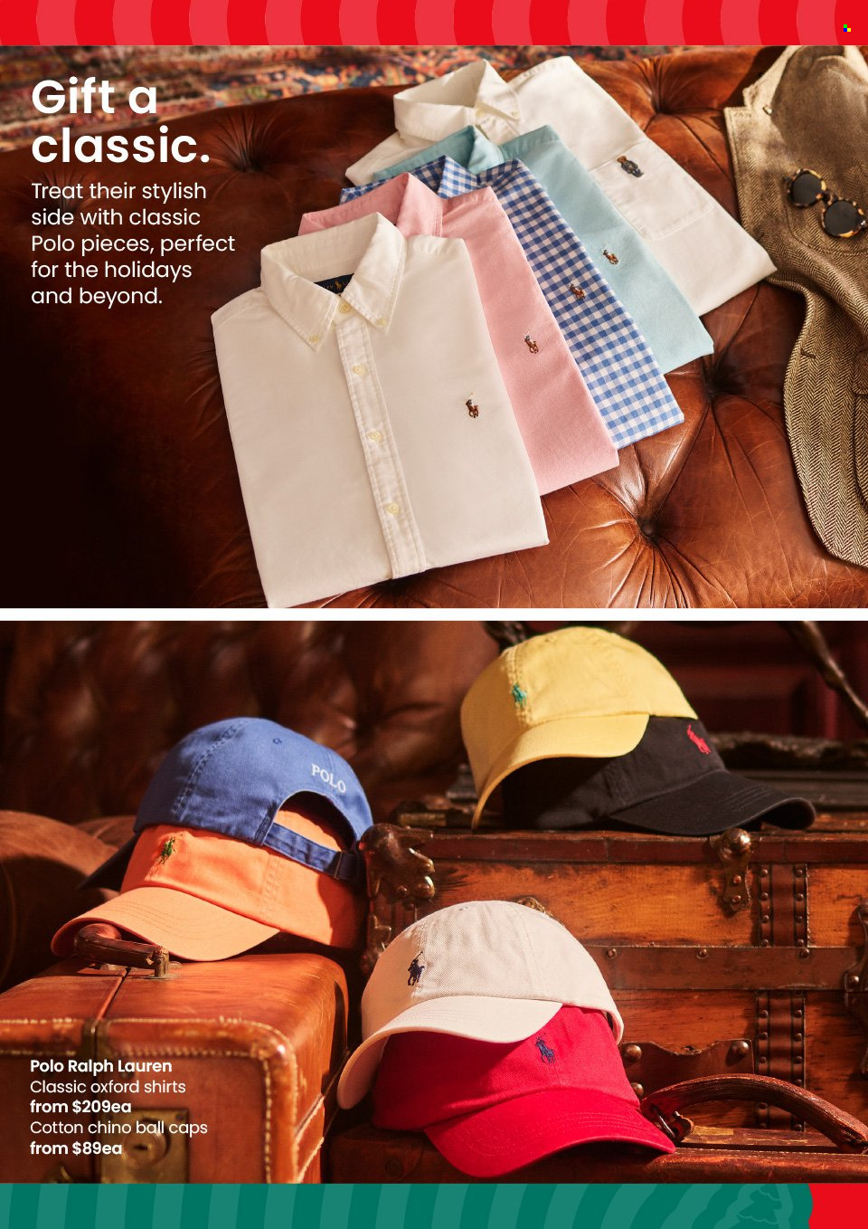 thumbnail - Myer Catalogue - 1 Nov 2023 - 24 Dec 2023 - Sales products - Ralph Lauren, shirt, cap. Page 43.