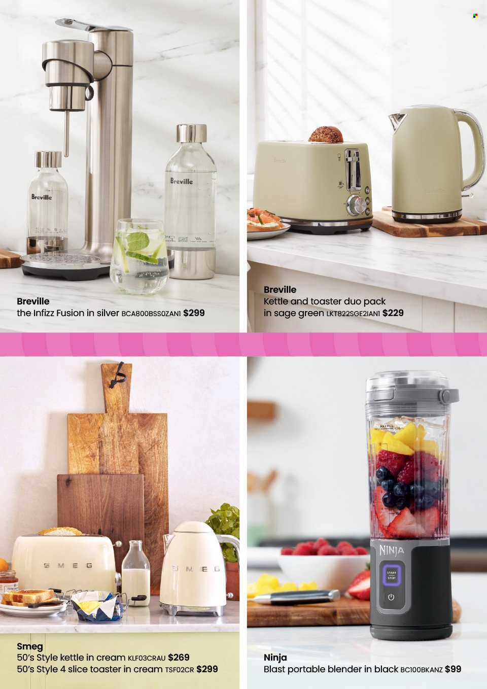 Myer Catalogue - 1 Nov 2023 - 24 Dec 2023 - Sales products - Smeg, blender, toaster, kettle. Page 54.