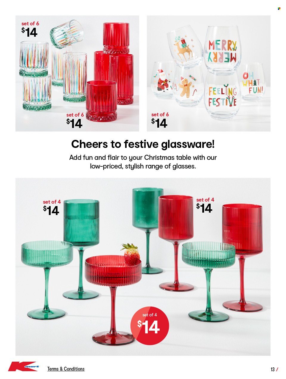 thumbnail - Kmart Catalogue - 2 Nov 2023 - 13 Dec 2023 - Sales products - glassware set. Page 13.