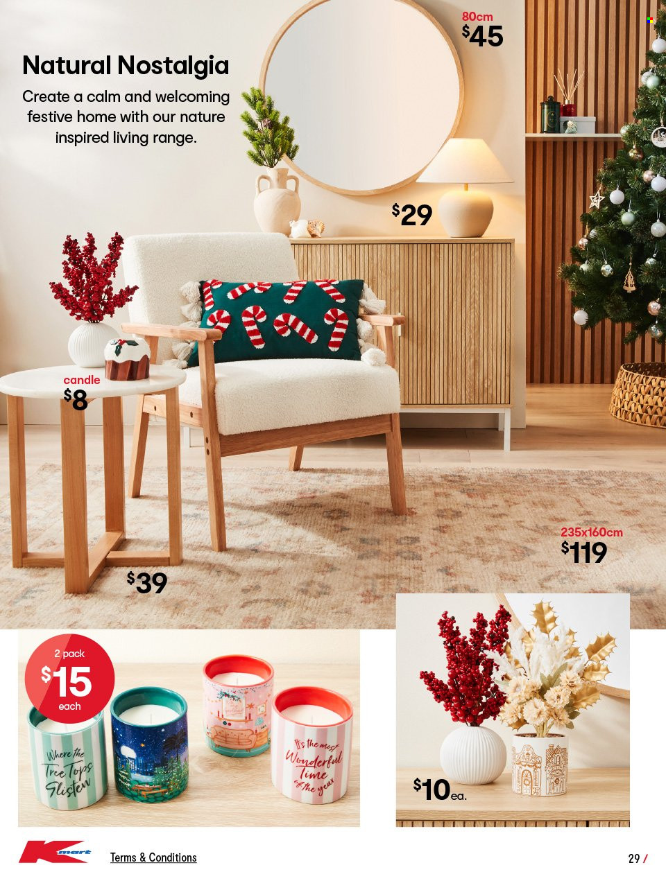 Kmart Catalogue - 2 Nov 2023 - 13 Dec 2023 - Sales products - candle, tops. Page 29.