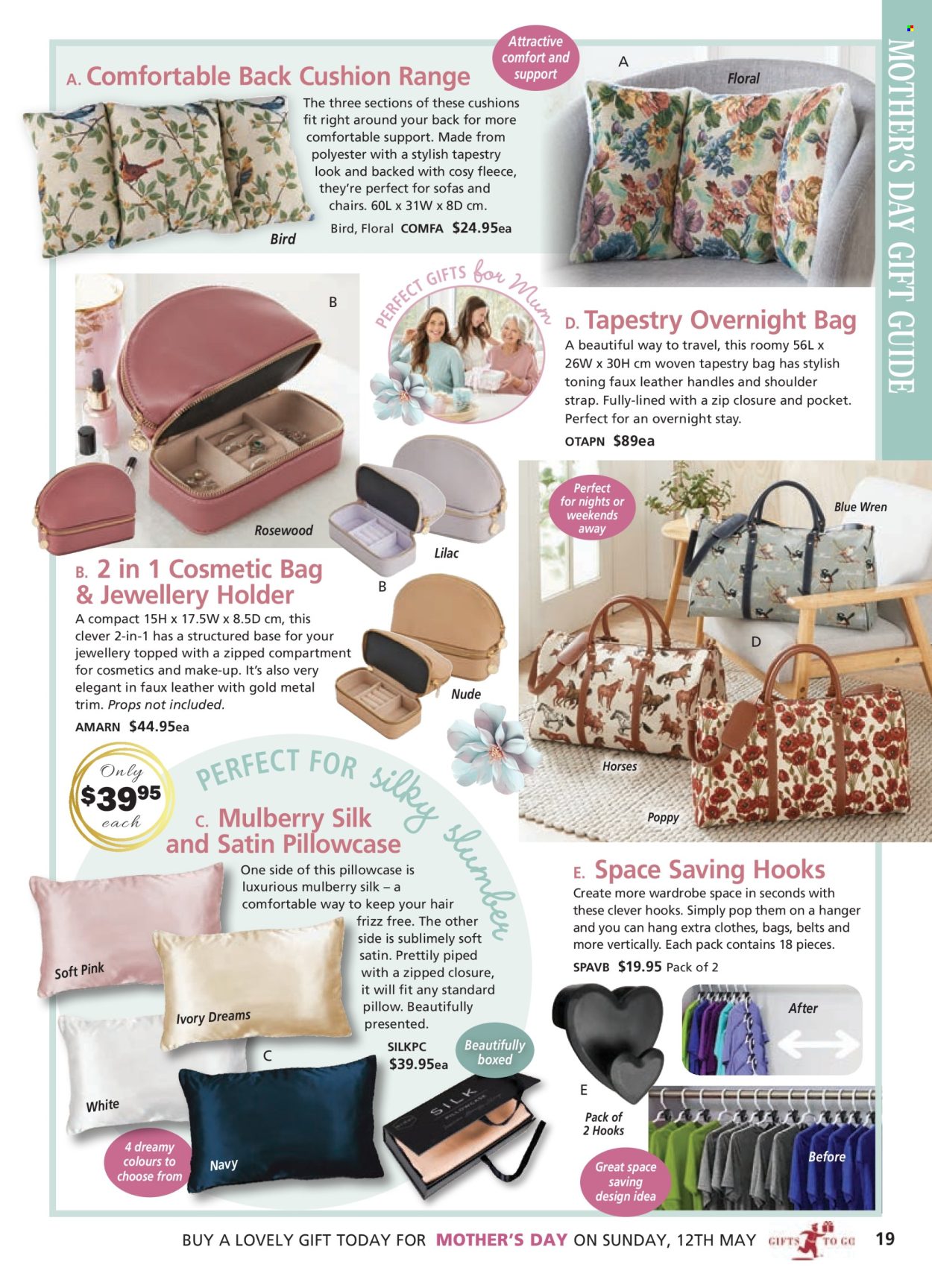 thumbnail - Innovations Catalogue - Sales products - hook, hanger, cushion, tapestry, pillow, pillowcase, cosmetic bag, duffel bag, jewelry. Page 19.