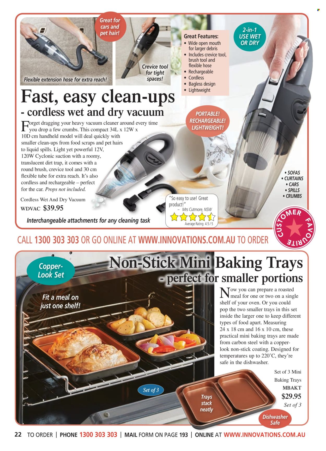 thumbnail - Innovations Catalogue - Sales products - baking tray, curtain, vacuum cleaner. Page 22.