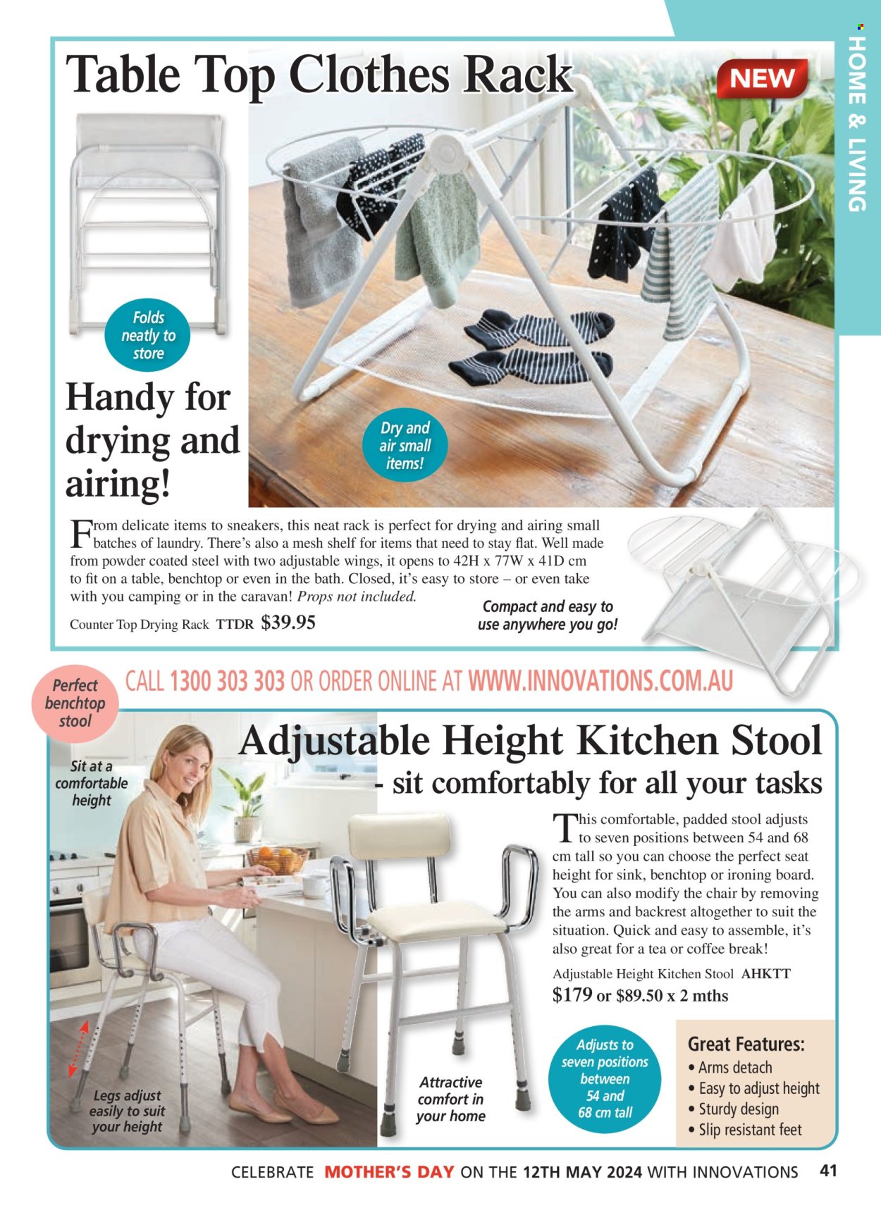 thumbnail - Innovations Catalogue - Sales products - sneakers, drying rack, ironing board, back pillow. Page 41.