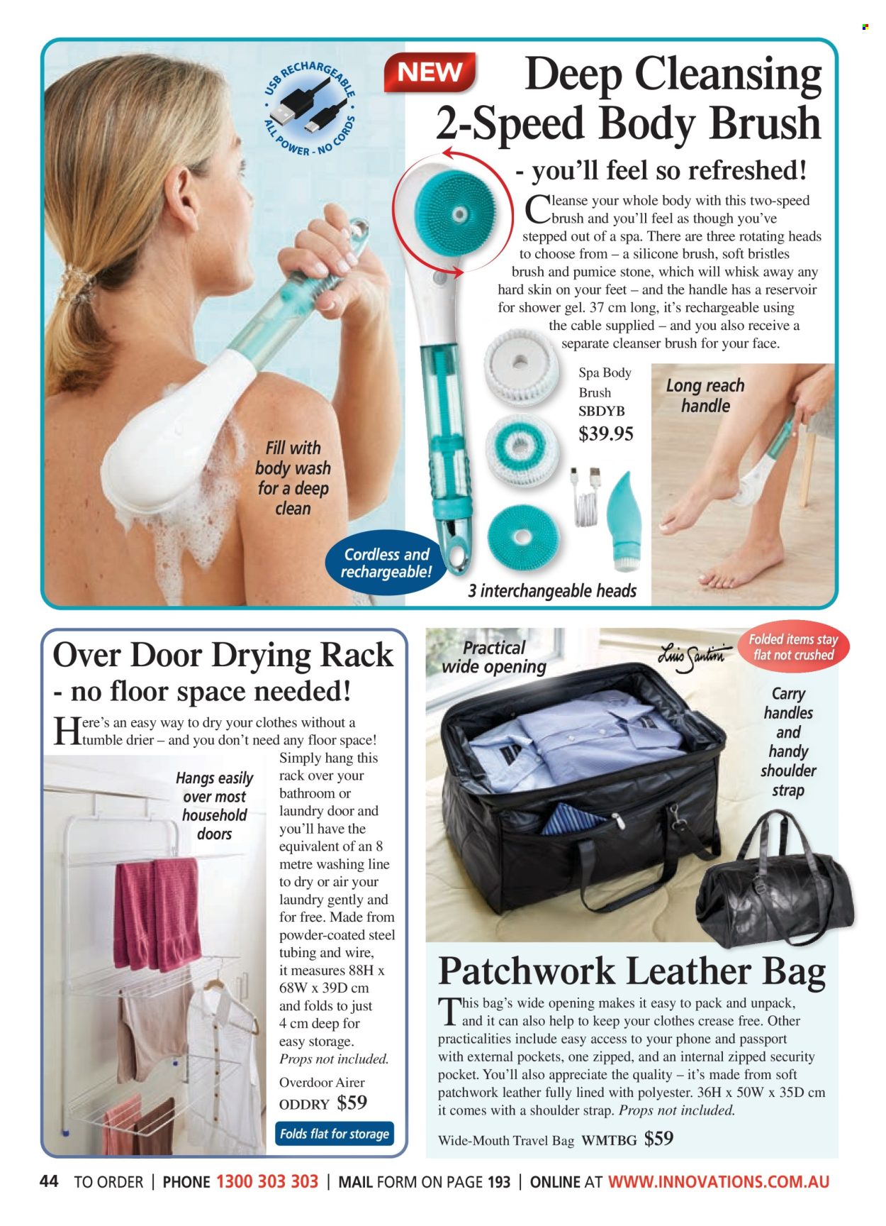 thumbnail - Innovations Catalogue - Sales products - drying rack, airer, bag, leather bag. Page 44.