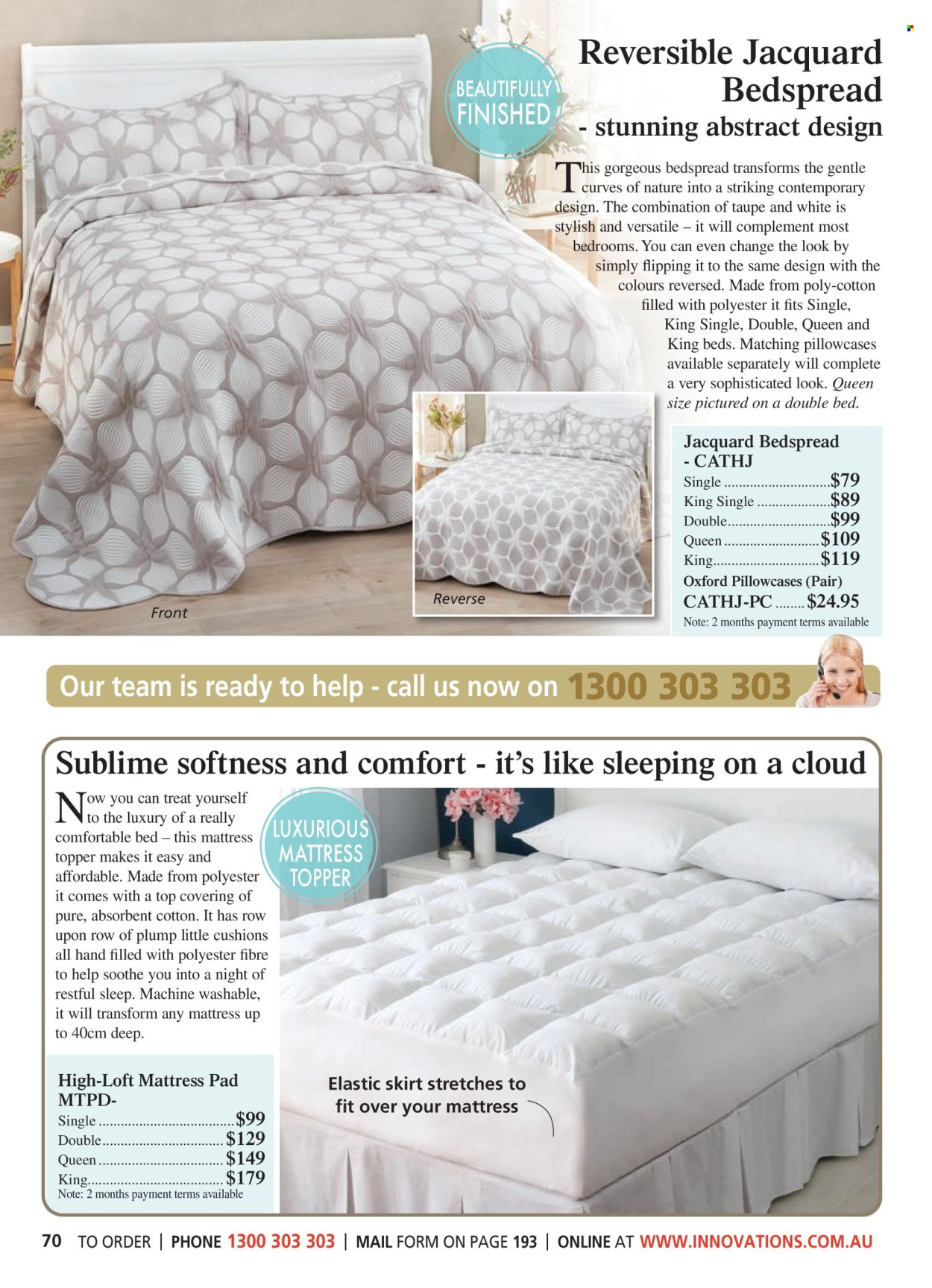 thumbnail - Innovations Catalogue - Sales products - bedspread, cushion, topper, pillowcase, mattress protector. Page 70.