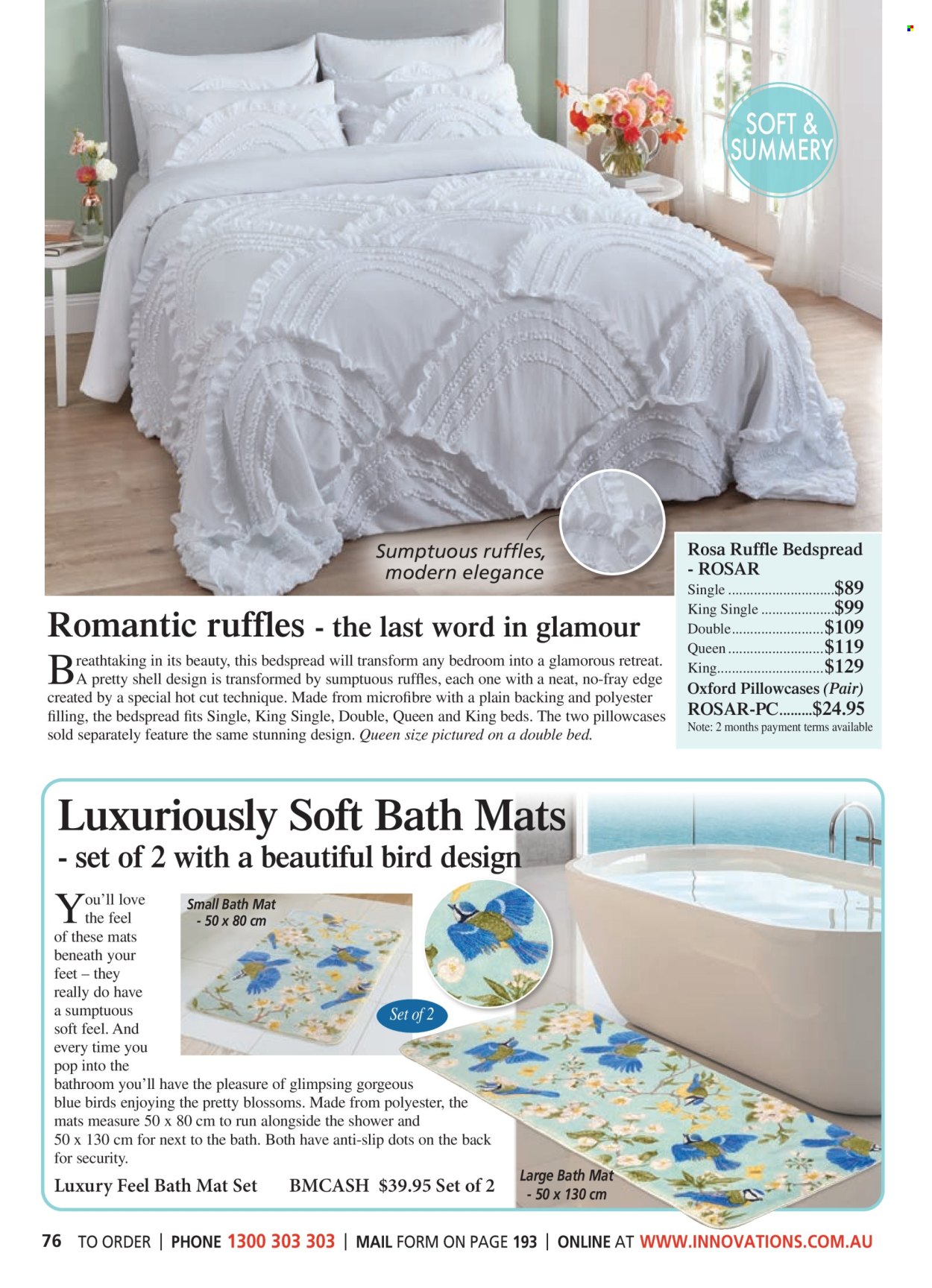 thumbnail - Innovations Catalogue - Sales products - bedspread, pillowcase, bath mat. Page 76.