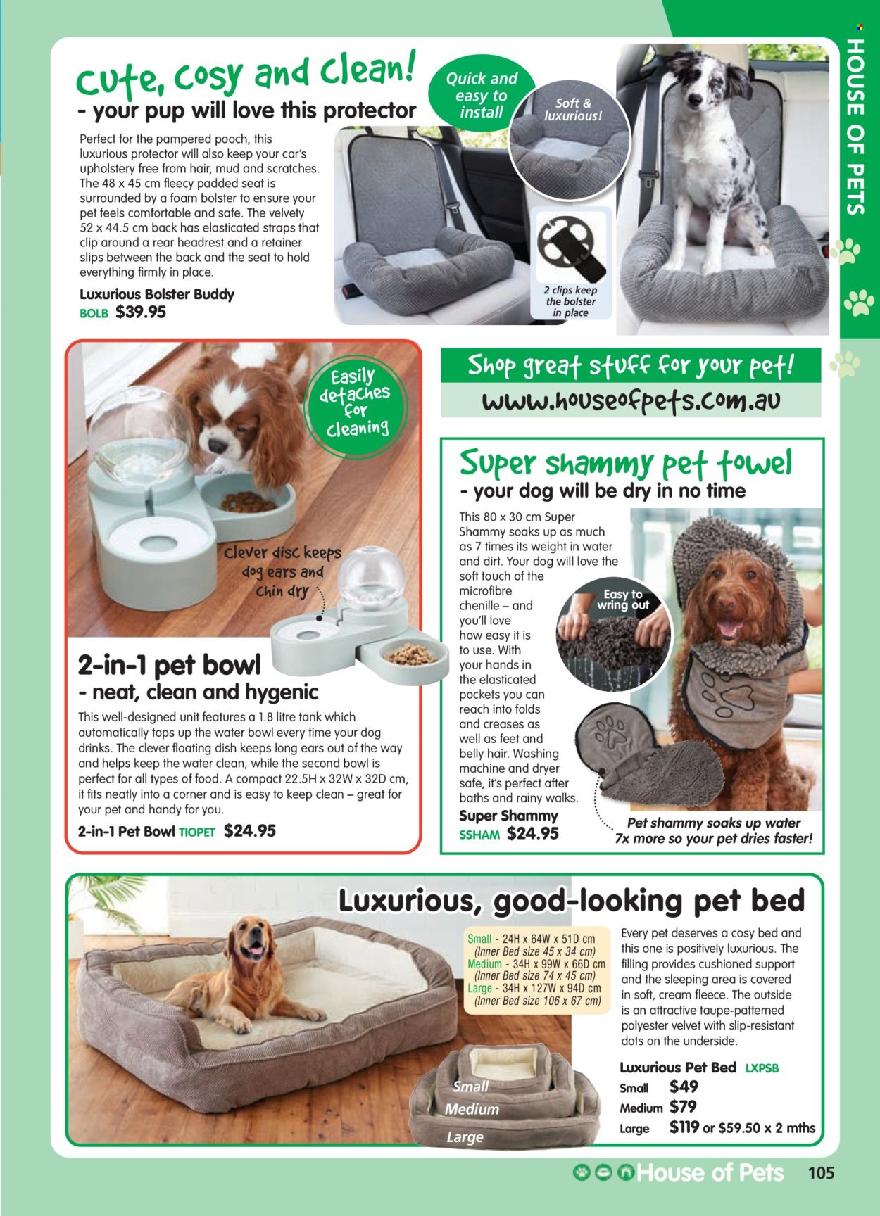 thumbnail - Innovations Catalogue - Sales products - bowl, towel, pet bed, tank, pet towel, tops. Page 105.
