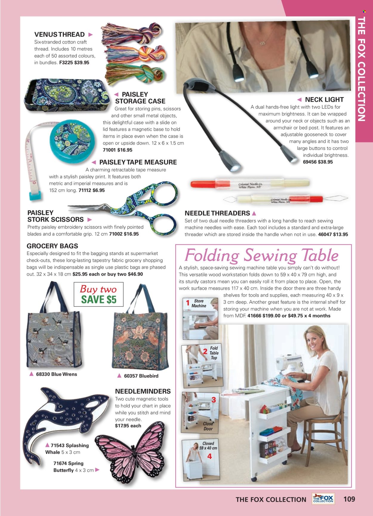 thumbnail - Innovations Catalogue - Sales products - lid, pin, scissors, bag, thread, tapestry. Page 109.