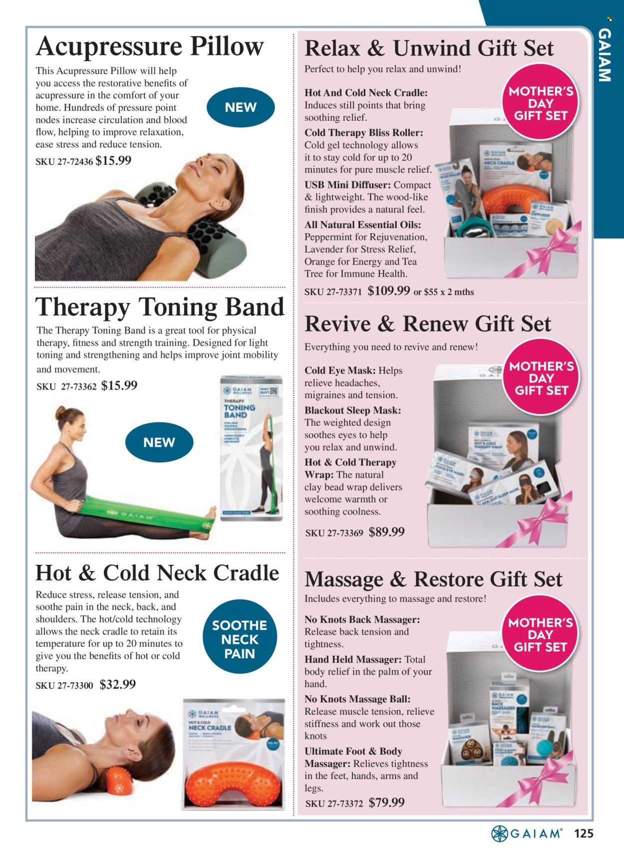 thumbnail - Innovations Catalogue - Sales products - gift set, diffuser, pillow, massager, roller, handheld massager. Page 125.