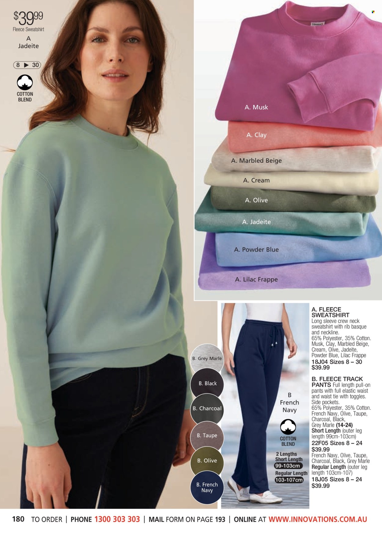 thumbnail - Innovations Catalogue - Sales products - pants, track pants, sweatshirt, fleece sweatshirt. Page 180.