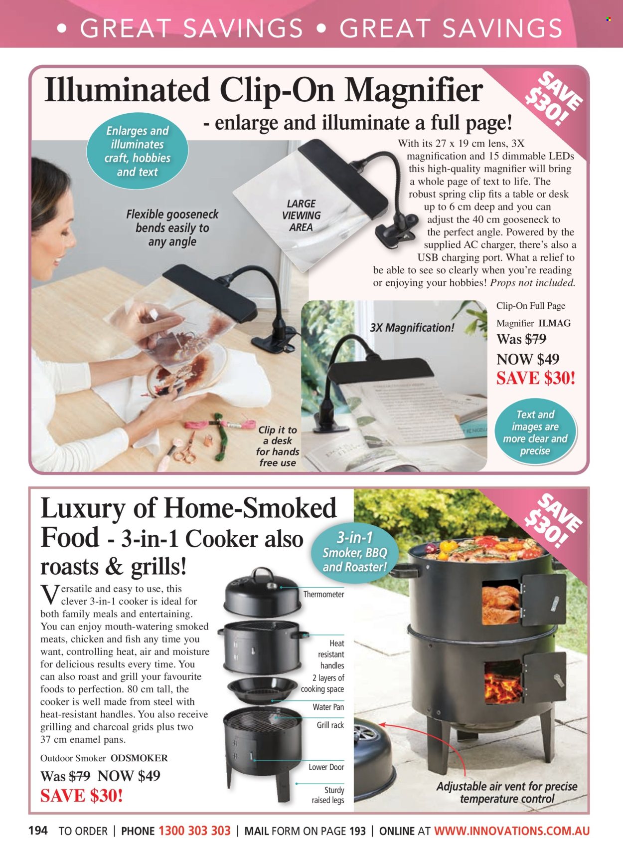 thumbnail - Innovations Catalogue - Sales products - thermometer, magnifier, pan, roaster. Page 194.