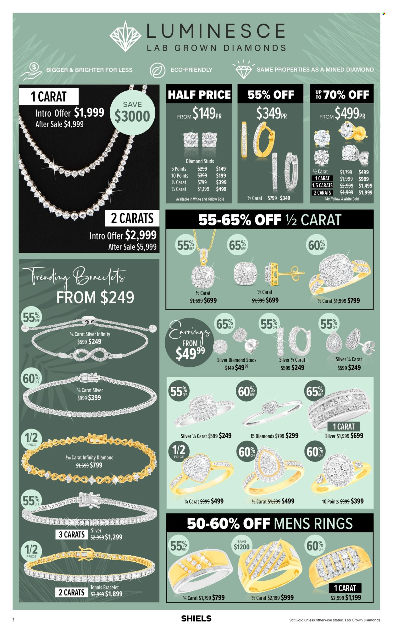 thumbnail - Shiels Catalogue - 2 Apr 2024 - 12 May 2024 - Sales products - bracelet, studs, earrings. Page 2.
