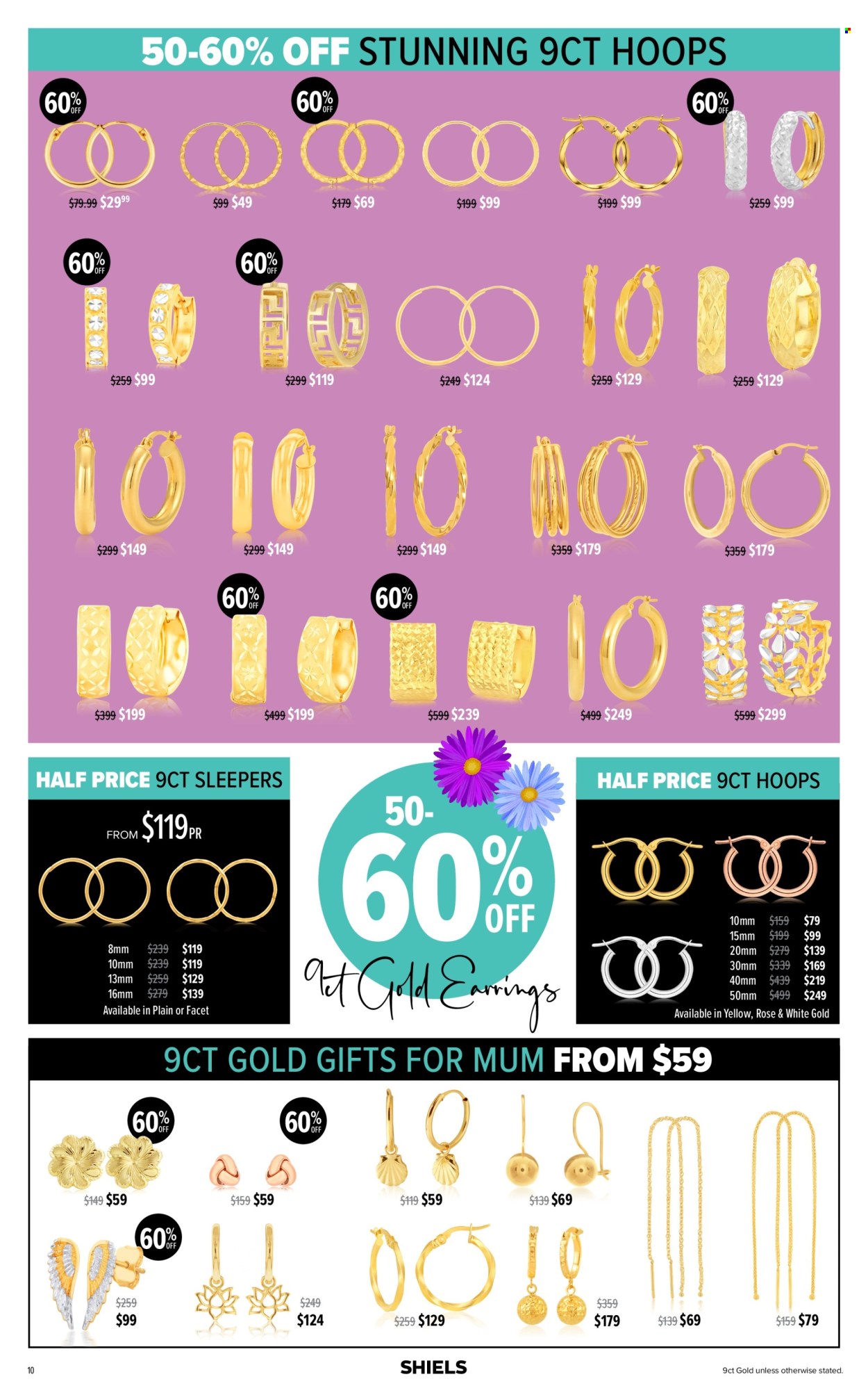 thumbnail - Shiels Catalogue - 2 Apr 2024 - 12 May 2024 - Sales products - earrings. Page 10.