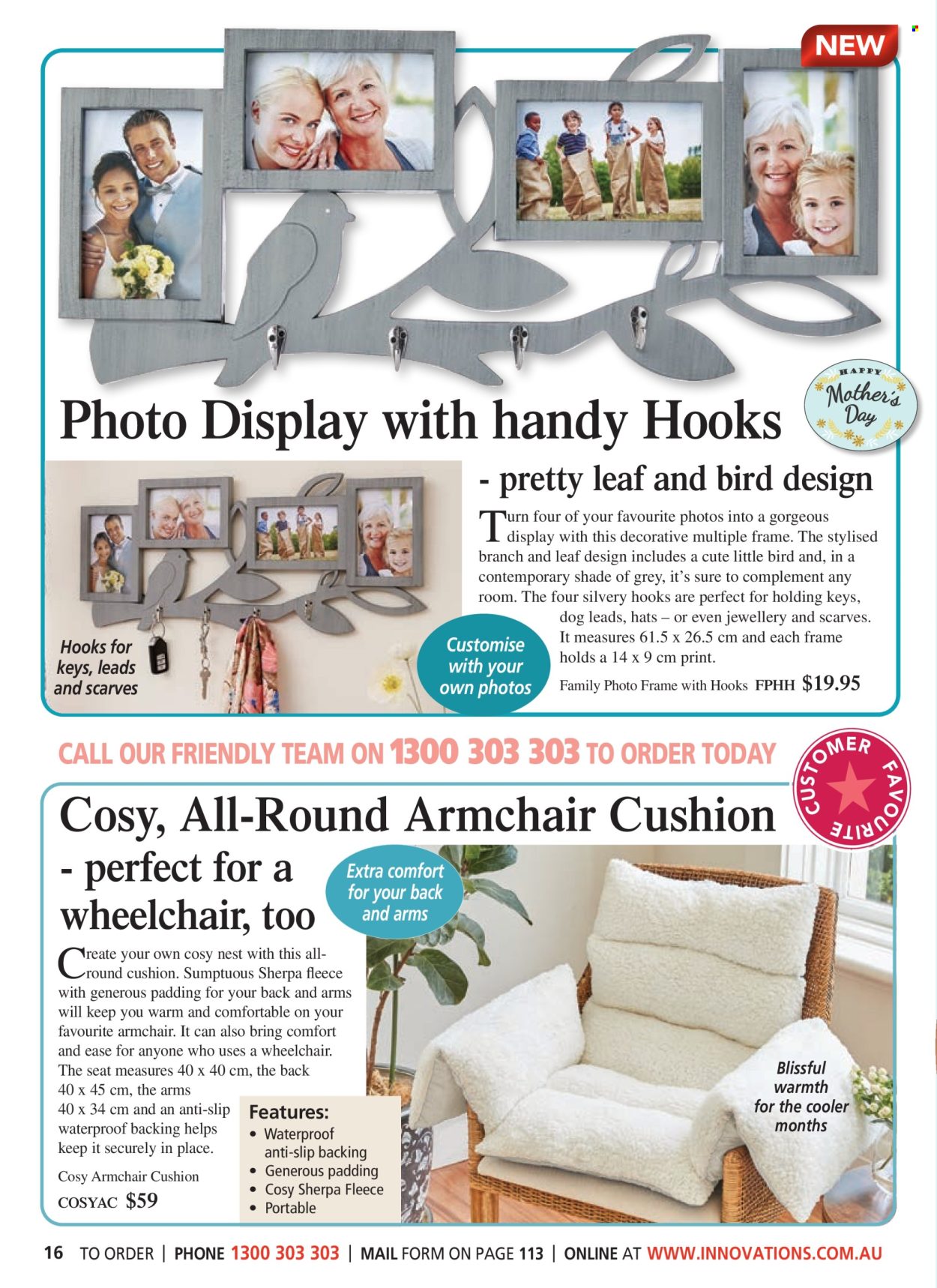 thumbnail - Innovations Catalogue - Sales products - photo frame, cushion, sherpa, scarf, hat, jewelry. Page 16.