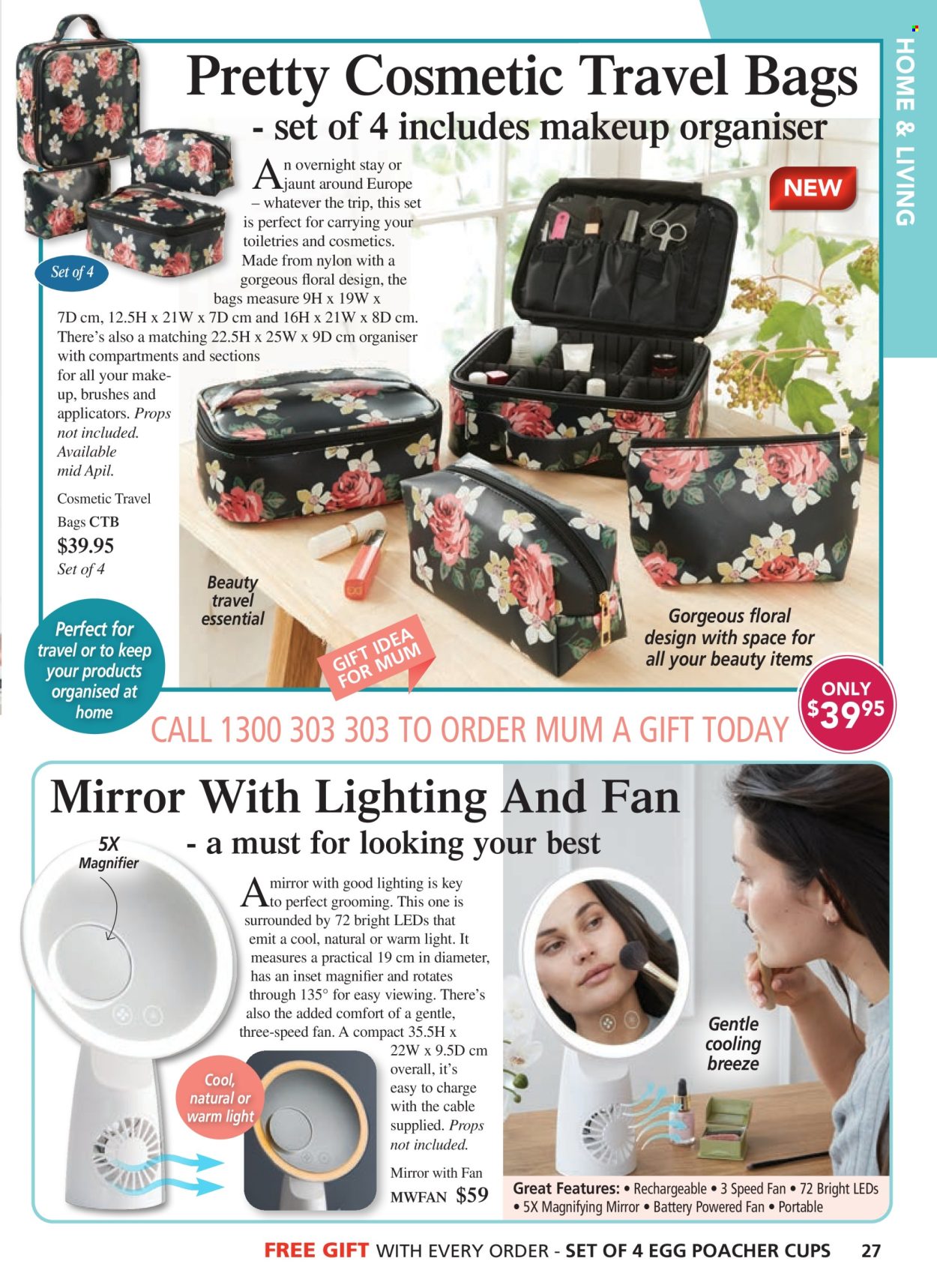 thumbnail - Innovations Catalogue - Sales products - magnifier, make up organiser, cup, bag, lighting, eggs. Page 27.