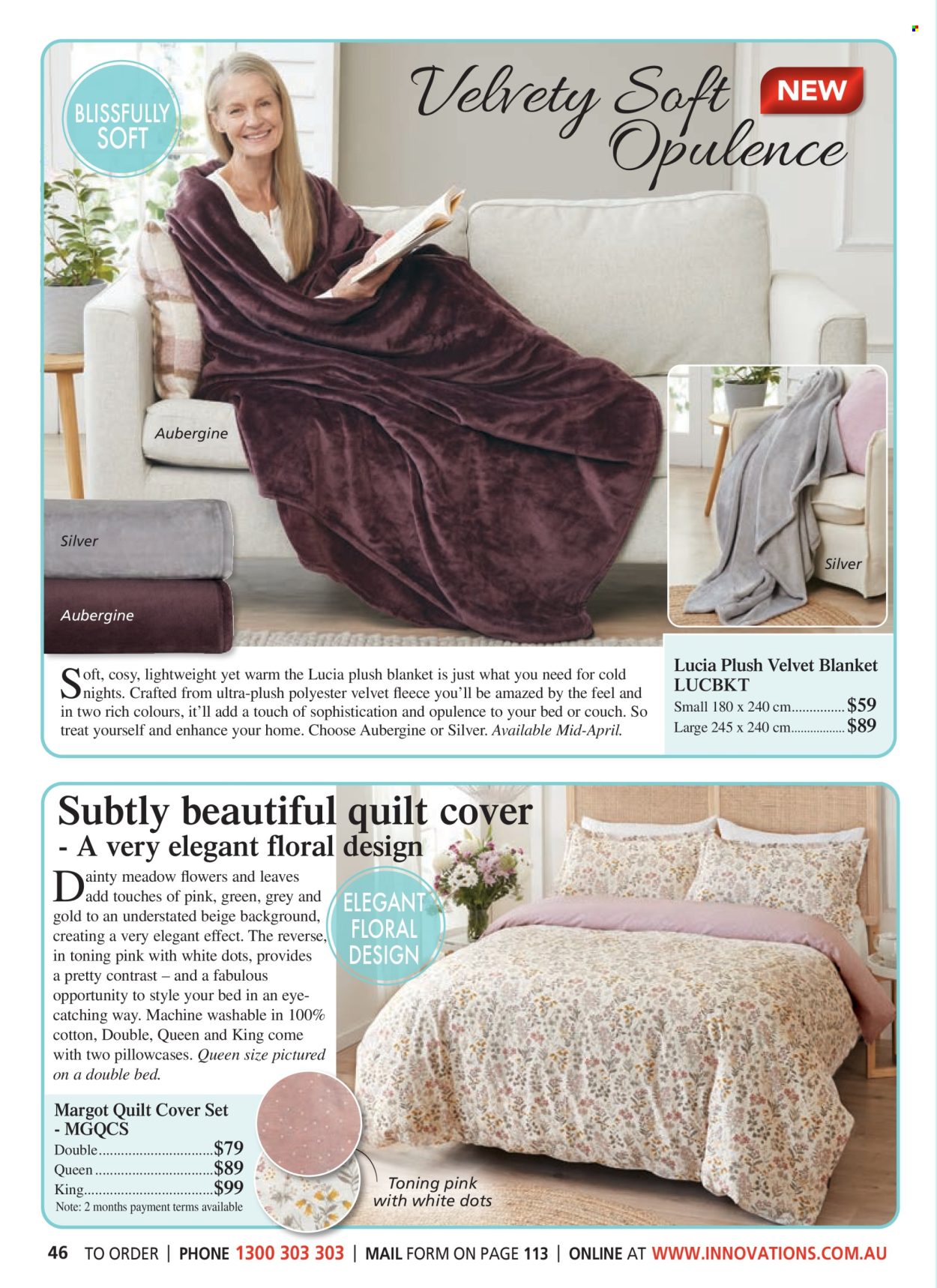 thumbnail - Innovations Catalogue - Sales products - blanket, pillowcase, quilt cover set. Page 46.