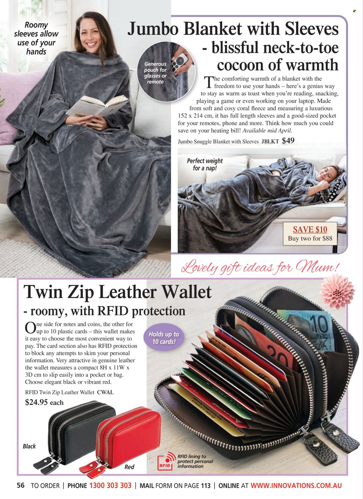 thumbnail - Innovations Catalogue - Sales products - blanket, leather wallet. Page 56.