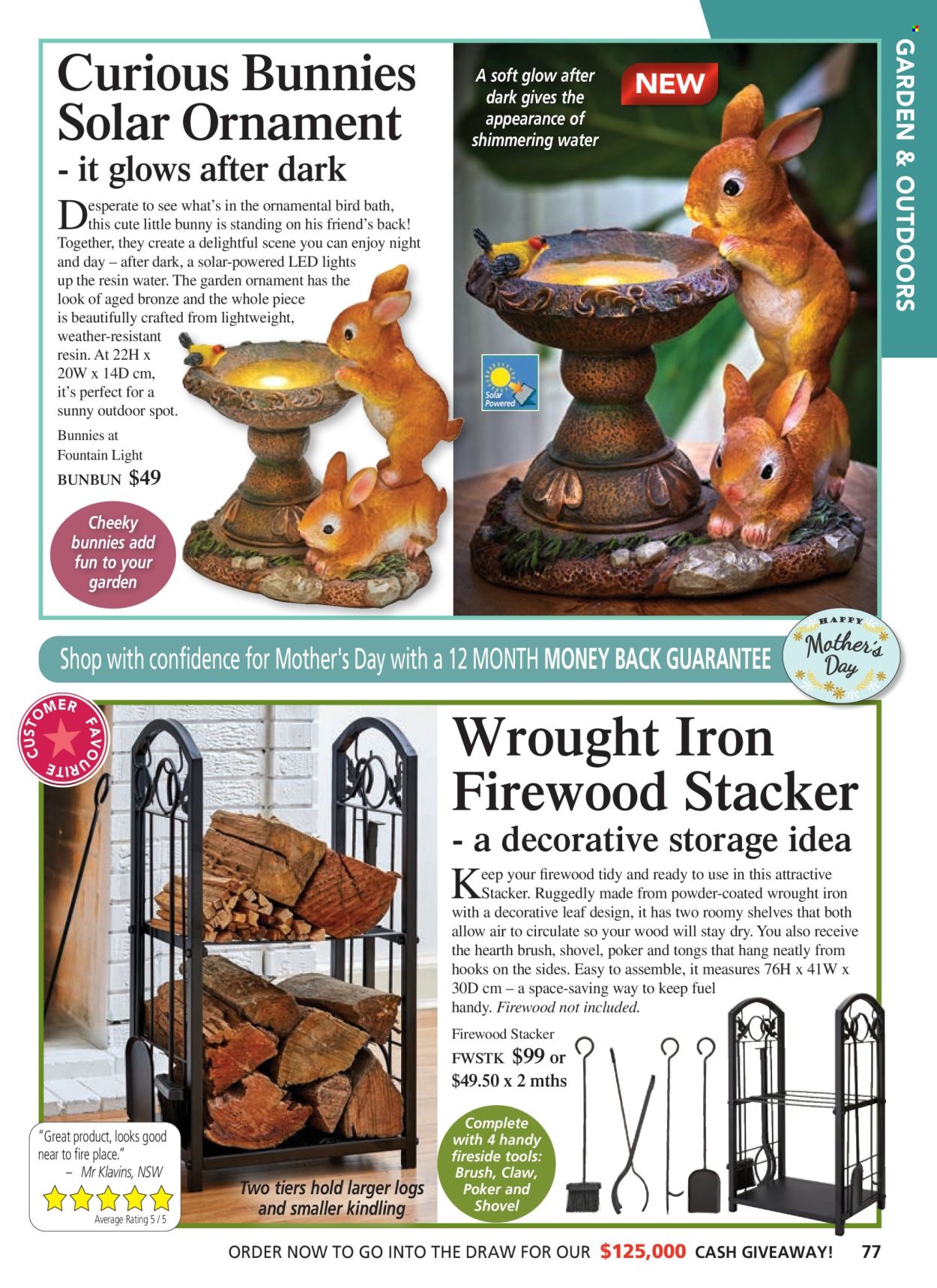 thumbnail - Innovations Catalogue - Sales products - hook, tong, cup, bird bath, LED light, eggs. Page 77.