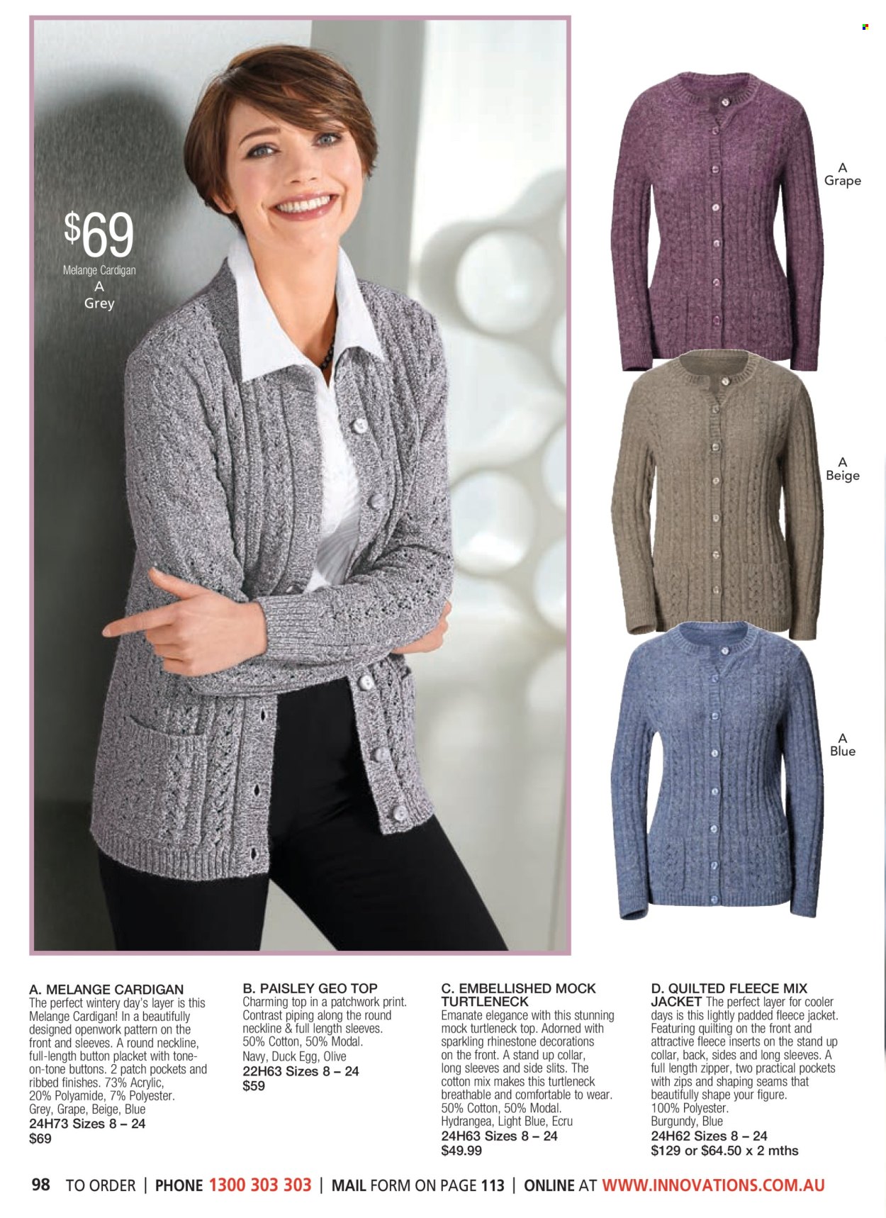 thumbnail - Innovations Catalogue - Sales products - jacket, cardigan, eggs. Page 98.