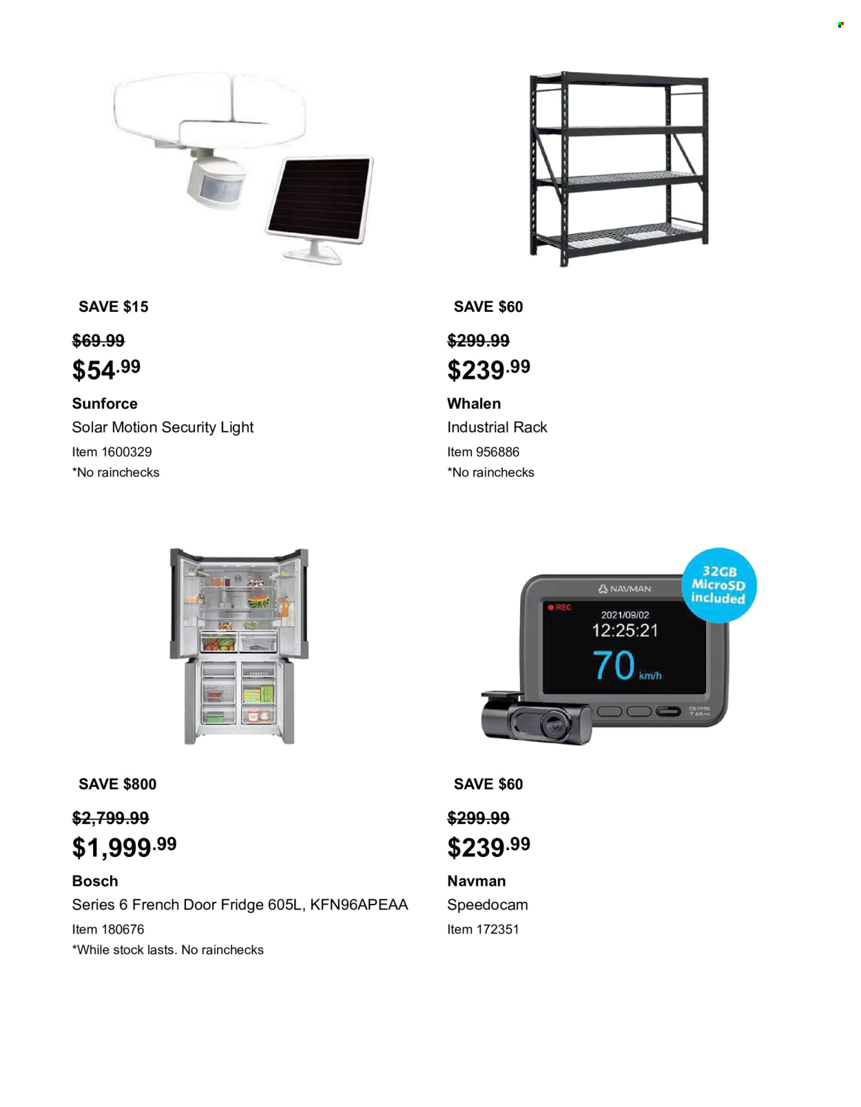 thumbnail - Costco Catalogue - 15 Apr 2024 - 12 May 2024 - Sales products - Bosch, refrigerator, fridge, security light. Page 7.
