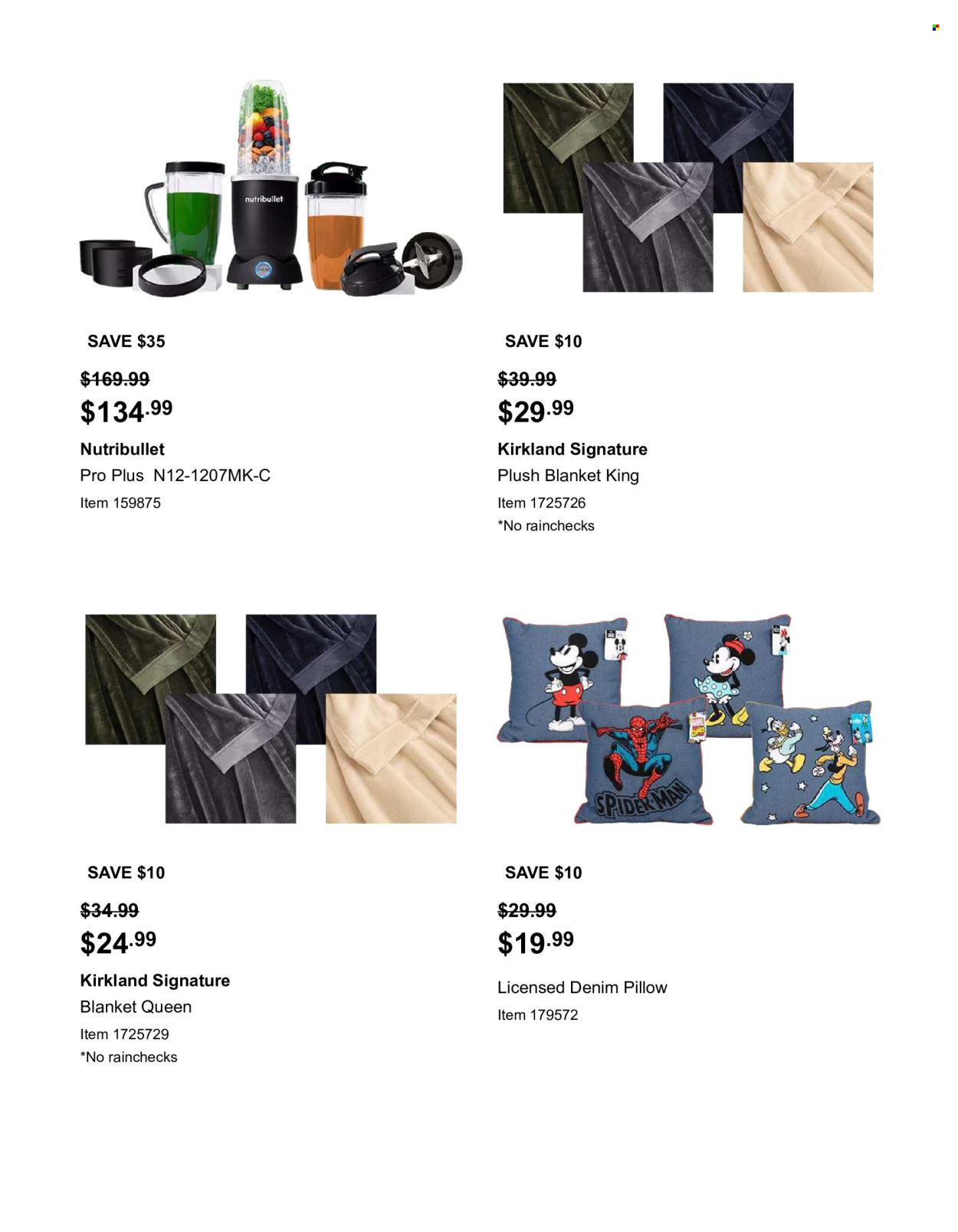thumbnail - Costco Catalogue - 15 Apr 2024 - 12 May 2024 - Sales products - pillow, blanket, NutriBullet, Denim. Page 9.
