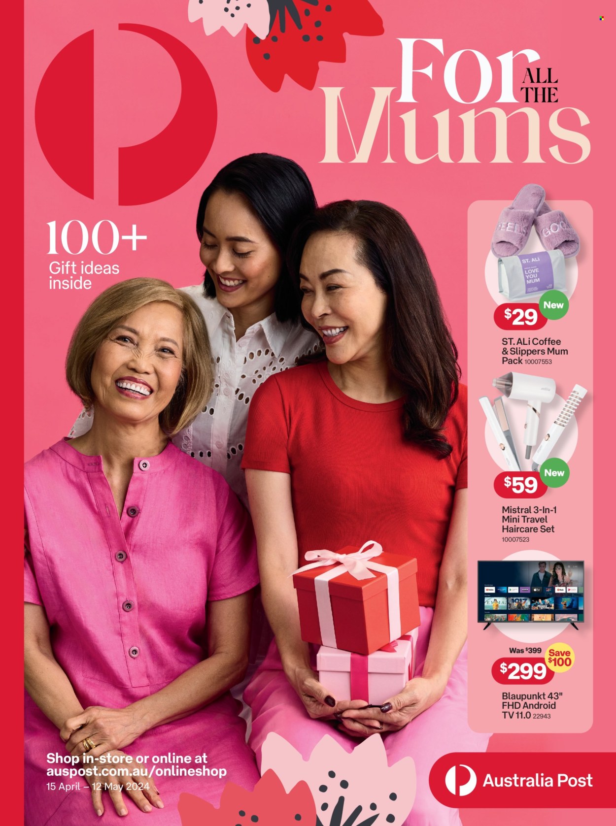 thumbnail - Australia Post Catalogue - 15 Apr 2024 - 12 May 2024 - Sales products - Android TV, smart tv, TV. Page 1.