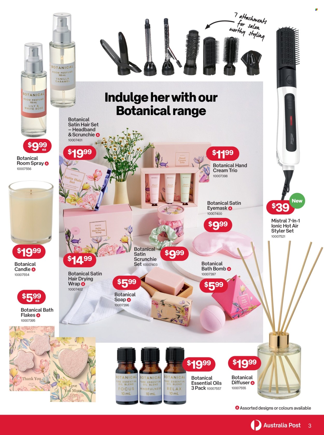 thumbnail - Australia Post Catalogue - 15 Apr 2024 - 12 May 2024 - Sales products - hand cream, candle, diffuser. Page 3.