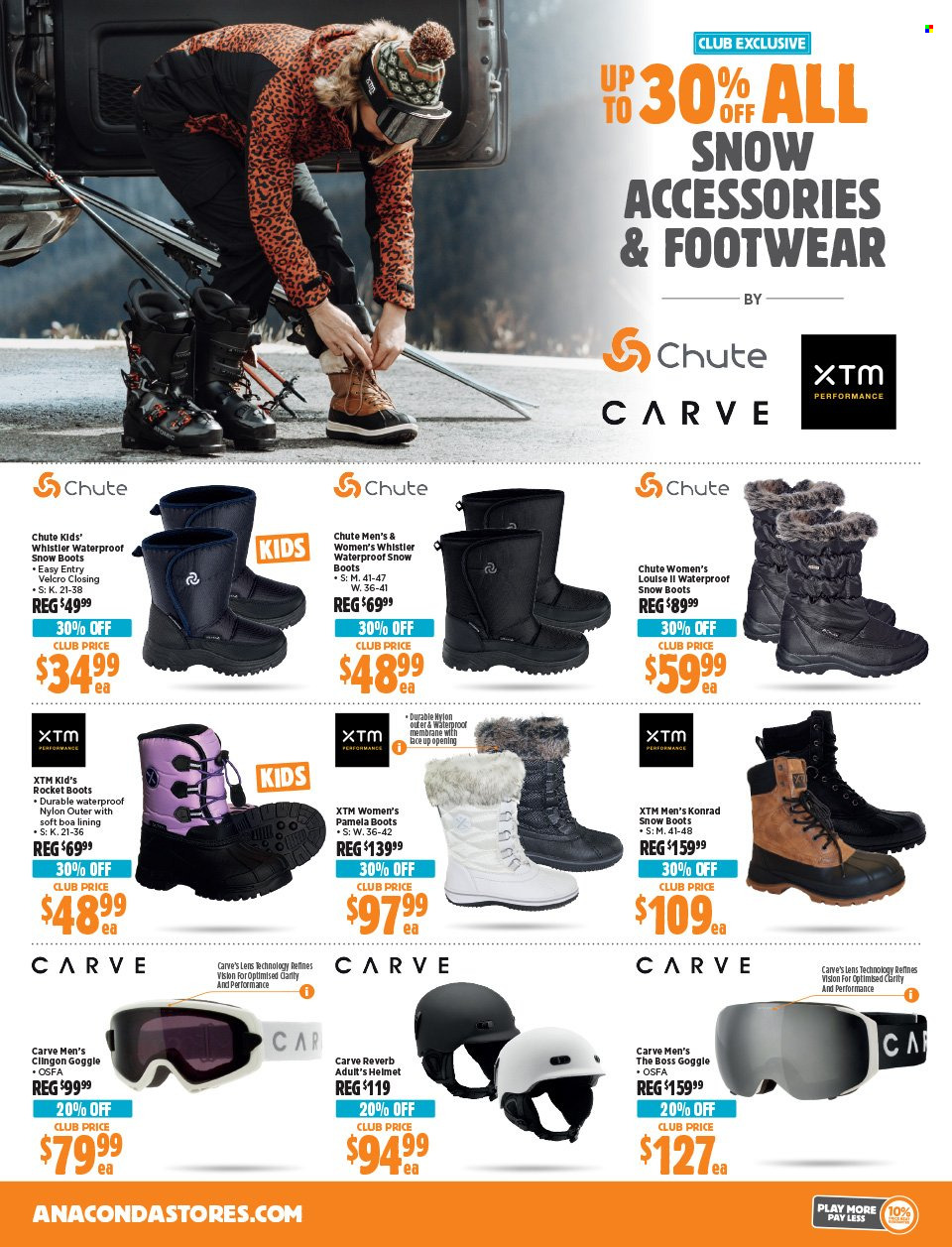 thumbnail - Anaconda Catalogue - 15 Apr 2024 - 5 May 2024 - Sales products - boots, snow boots, XTM, helmet, rocket. Page 9.