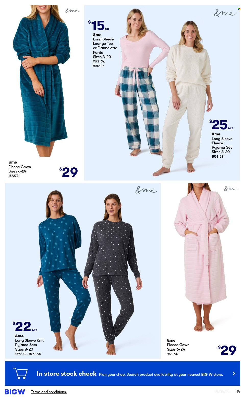 thumbnail - BIG W Catalogue - Sales products - pants, t-shirt, pajamas. Page 14.