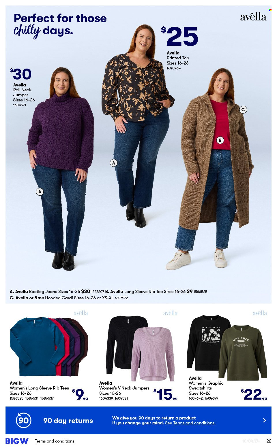 thumbnail - BIG W Catalogue - Sales products - jeans, t-shirt, sweater, sweatshirt. Page 22.